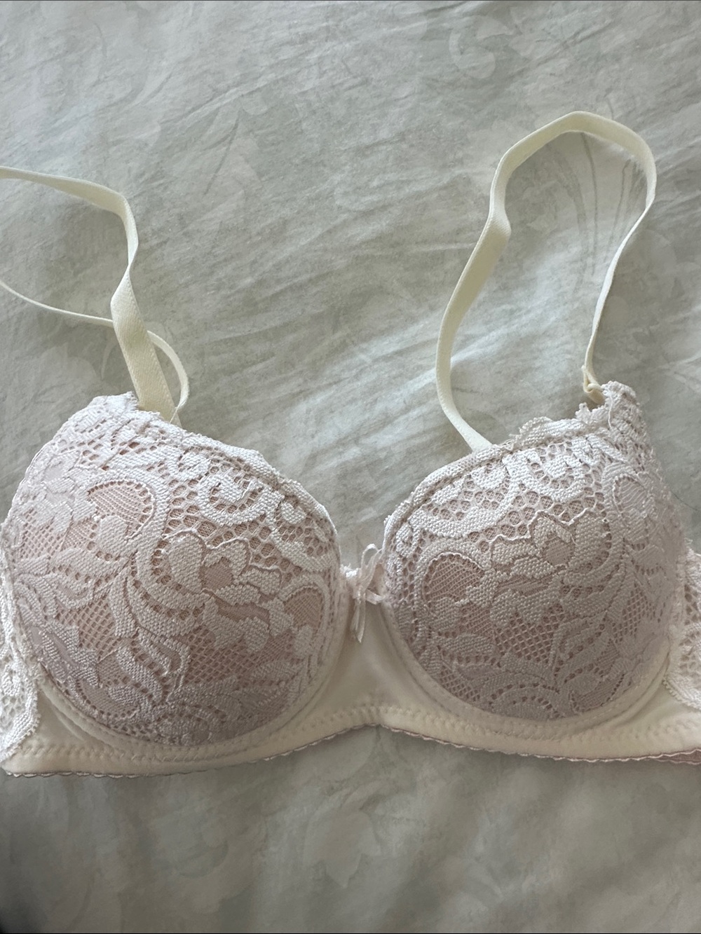 Lace Push-Up Bra in Pale Pink - Soft Lift & Support